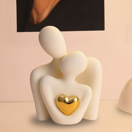 White Ceramic Love Sculpture Decor