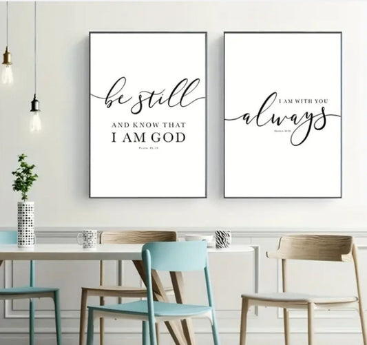 Christian Scripture Wall Art Canvas Home Decor, Frameless - 3 Piece Set