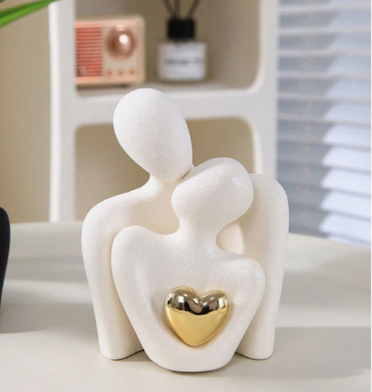 White Ceramic Love Sculpture Decor