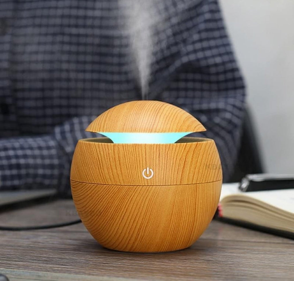 LED Ultrasonic Aroma Humidifier - Brown