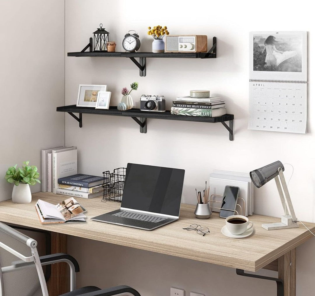 Chenshia Durable 4-PCS Rustic Wooden Wall floating shelves, DIY Home Décor