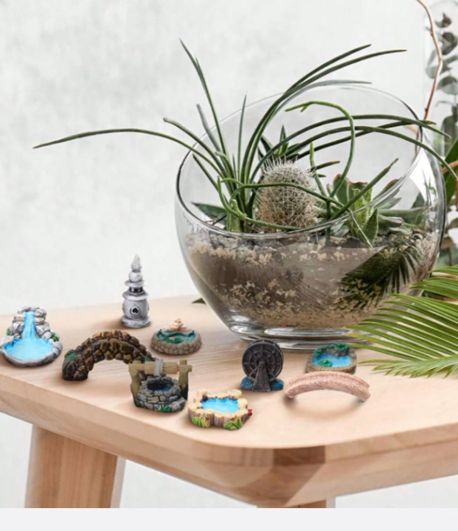 12 Piece Resin Fairy Garden Accessory Kit