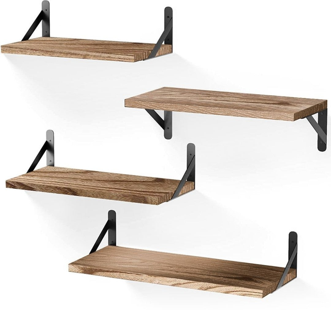 Chenshia Durable 4-PCS Rustic Wooden Wall floating shelves, DIY Home Décor