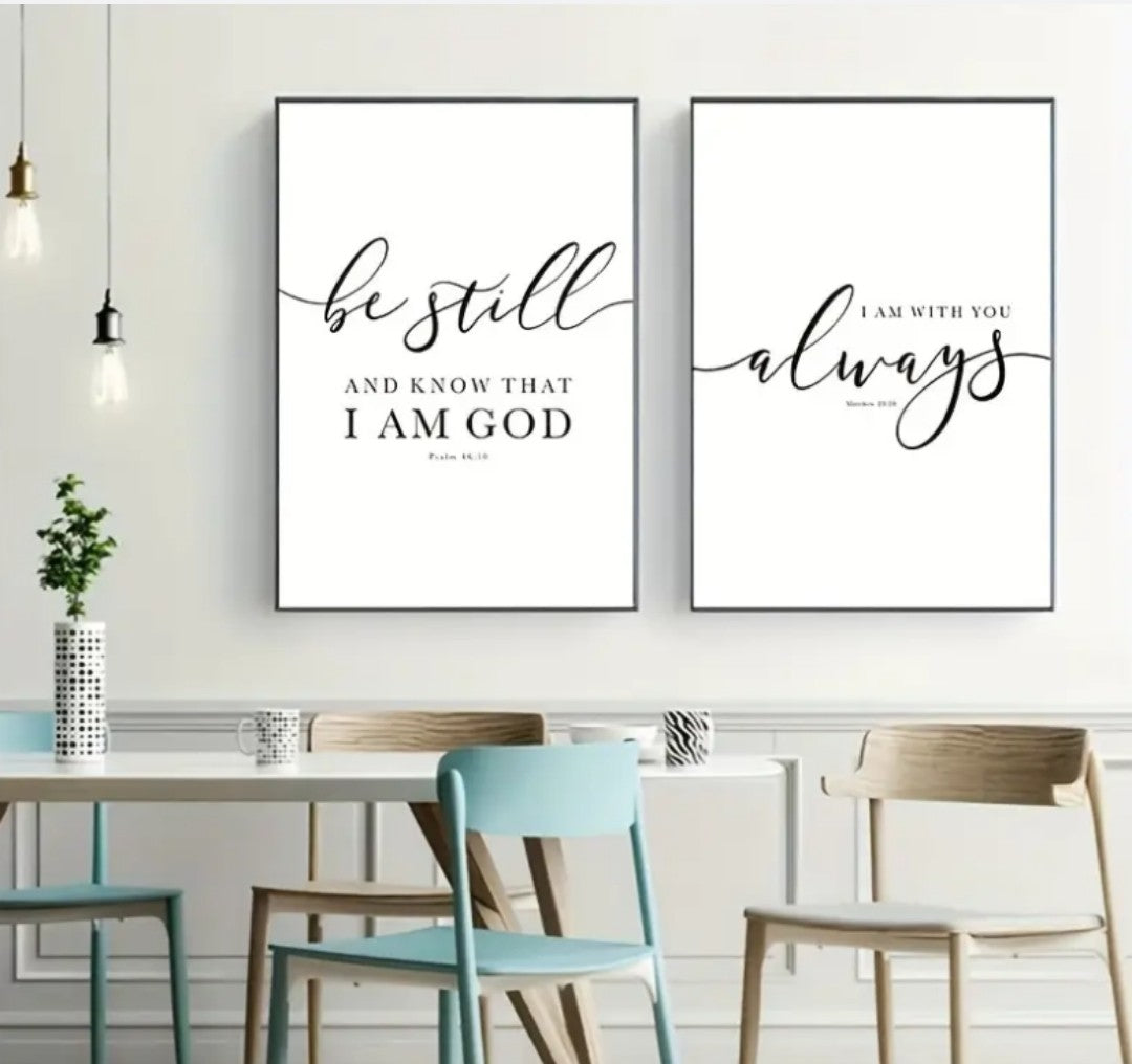 Christian Scripture Wall Art Canvas Home Decor, Frameless - 3 Piece Set